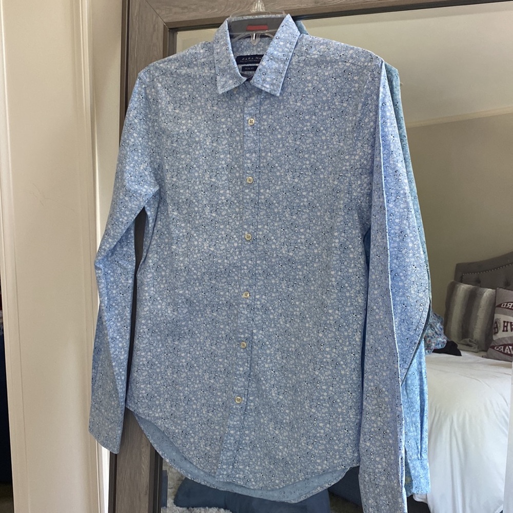 zara floral button down